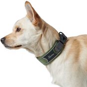 Hunter Divo brede zachte halsband collar grote klein hond mesh neopreen ademend buiten wandelen groen voorbeeld