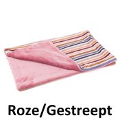 Hondendeken fleecedeken hond roze gestreept