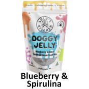 Lulu's Kitchen Jelly Superfood voor honden blueberry Spirulina