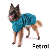 superfur drycoat hondenbadjas badjas hond katoen petrol