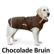 Waterdichte regenjas hond met rits chocolade bruin