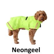 Stormy waterdichte ongevoerde Regenjas Hond neongeel fluor