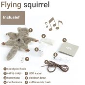 Flying squirrel eekhoorn met geluid en flapperende vleugels kattenspeelgoed